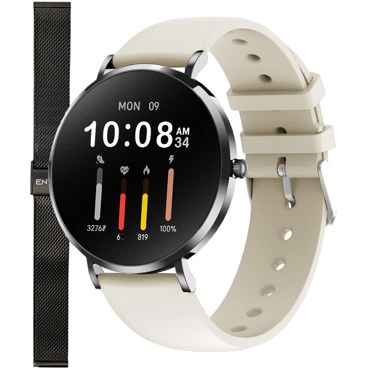 SMARTWATCH DAMSKI ENTER AURA NOWOCZESNY WIELOFUNKCYJNY PASEK + BRANSOLETA