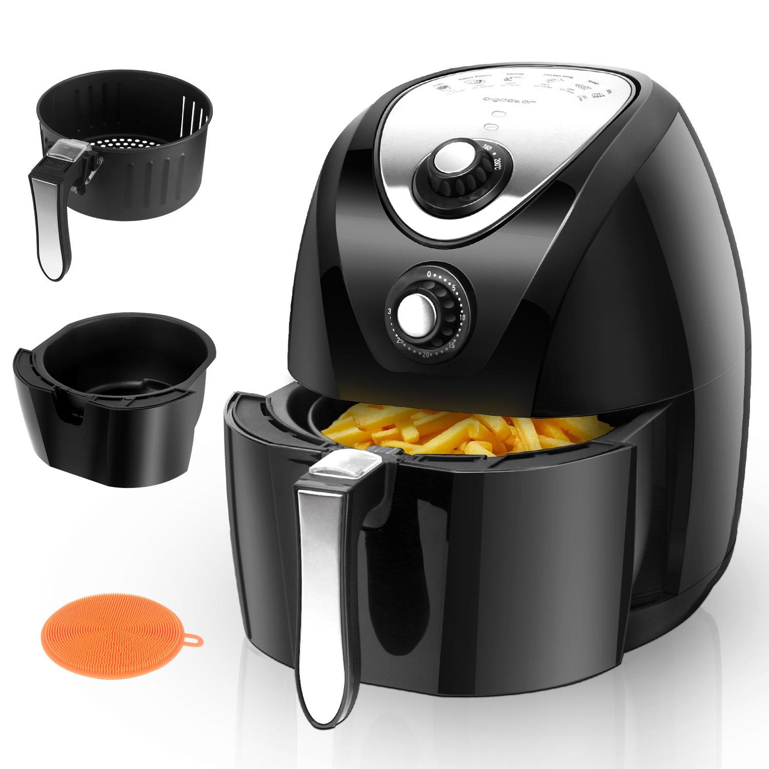 Frytkownica Beztłuszczowa 3,2L Frytownica 1500W Air Fryer LCD Czarna