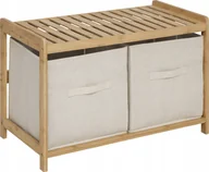 Meble łazienkowe - Ławka do łazienki TIDY BOX, 2 pojemniki do przechowywania, 66,8 x 44 x 35 cm - miniaturka - grafika 1