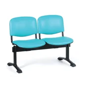 Inne meble biurowe - Ławka ze skóry do poczekalni VIVA, 2-siedziska, turkusowe - miniaturka - grafika 1