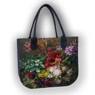 Torebki damskie - Duża Damska Torba Filcowa na ramię z motywem kwiatowym Lady Bukiet - miniaturka - grafika 1