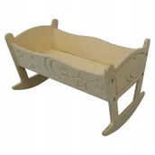 Domki dla lalek - KOŁYSKA NATURALNA GRAWEROWANA DLA LALEK !!! - miniaturka - grafika 1