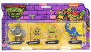 Figurki dla dzieci - Wojownicze Żółwie Ninja Donatello Raphael Rocksteady Superfly Figurki 4 Szt.  Playmates - miniaturka - grafika 1