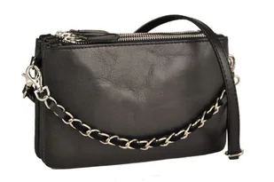 Modna włoska listonoszka skórzana - Barberini's - Granatowa - Torebki damskie - miniaturka - grafika 2