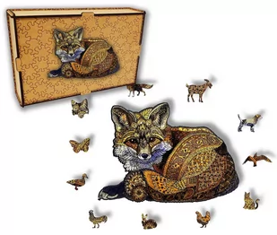 Puzzle Drewniane dla dzieci i dorosłych Lisek Fox w pudełku drewnianym - Puzzle Puzzle Drewniane dla dzieci i dorosłych Lisek Fox w pudełku drewnianym - Puzzle - miniaturka - grafika 1