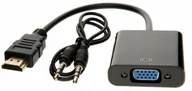 Adaptery i przejściówki - Adapter Przejściówka Konwerter Z Hdmi Na Vga+audio - miniaturka - grafika 1