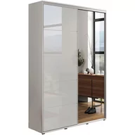 Szafy - Szafa Przesuwna 125 z Lustrem A11 Skąpski Meble Biały Mat, Sonoma, 245 Cm, Czarny - miniaturka - grafika 1