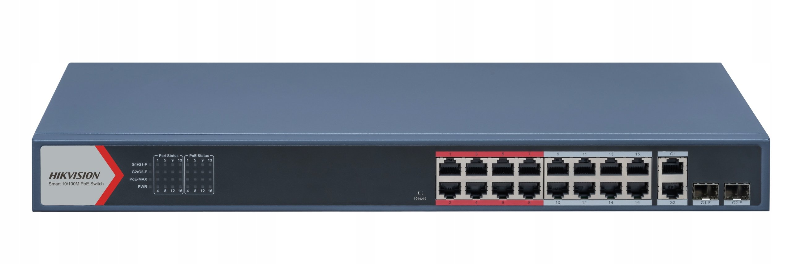 Hikvision 16 Port PoE Switch web managed 2x1000m combo port
