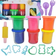 Masy plastyczne - Ciastolina Dla Dzieci Modelina Masa Zestaw Foremki 6 Kolorów Multicolor - miniaturka - grafika 1
