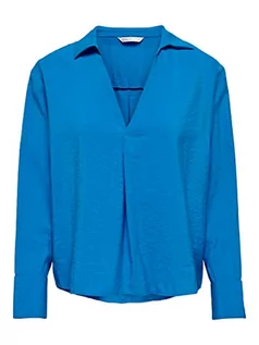 Koszulki i topy damskie - ONLY Women's ONLKATE L/S V-Neck WVN Top, Brilliant Blue, XS, błękit brylantowy, XS - grafika 1