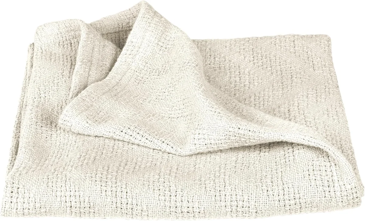 Kocyk niemowlęcy organiczna bawełna 80x80 cm GOTS Oeko-Tex dzianina biały