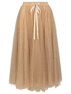 Spódnice - ApartFashion Women's APART spódnica tiulowa na całej powierzchni z kropkami, beżowa, normalna, beżowy, L - miniaturka - grafika 1
