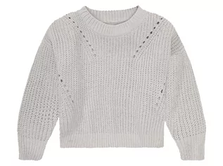 Bluzki dla dziewczynek - lupilu Sweter dziewczęcy z szenili, 1 sztuka (98/104, Jasnoszary) - grafika 1