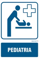 Systemy ekspozycyjne i znaki informacyjne - RF008 PEDIATRIA, PN - PŁYTA PCV 1MM; (100X150MM) - miniaturka - grafika 1
