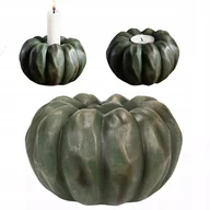Świeczniki - ŚWIECZNIK DYNIA HALLOWEEN JESIEŃ ZIELONA 2w1 tealight kandelabr ozdoba 11cm - miniaturka - grafika 1