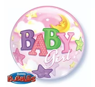 Baby shower i roczek - Qualatex Balon foliowy 22" "Baby Girl - Księżyc" 23598 - miniaturka - grafika 1