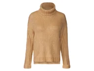 Swetry damskie - esmara® Sweter damski z golfem (Beżowy, XS (32/34)) - miniaturka - grafika 1