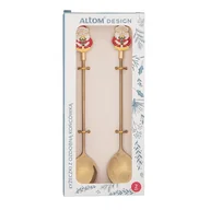 Łyżeczki - Łyżeczka z Mikołajem 2 sztuki złota - miniaturka - grafika 1