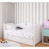 Łóżka dla dzieci i młodzieży - Łóżko rustykalne/tapczan białe 90x200 bella z trzema szufladami - miniaturka - grafika 1