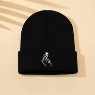 Inne - TEMU Czapka z Haftem w Kształcie - Elastyczna, Ciepła Dzianinowa Czapka na Czaszce dla Mężczyzn i Kobiet, Idealna na Zewnętrzne Aktywności Noworoczne - miniaturka - grafika 1