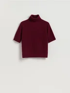 Moda i Uroda OUTLET - Reserved - Wełniany sweter - bordowy - miniaturka - grafika 1