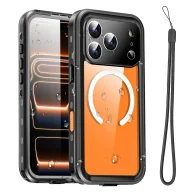 Etui i futerały do telefonów - Etui Wodoodporne do Apple iPhone 17 Pro Max 6,9", Pancerna Obudowa 360° z Przezroczystym Tyłem, Kompatybilna z MagSafe, Alogy HydroArmor™ IP68 Case – Czarne - miniaturka - grafika 1