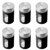 Pojemniki kuchenne - zestaw 6x 90ml POJEMNIK NA PRZYPRAWY sypkie CZARNY - miniaturka - grafika 1