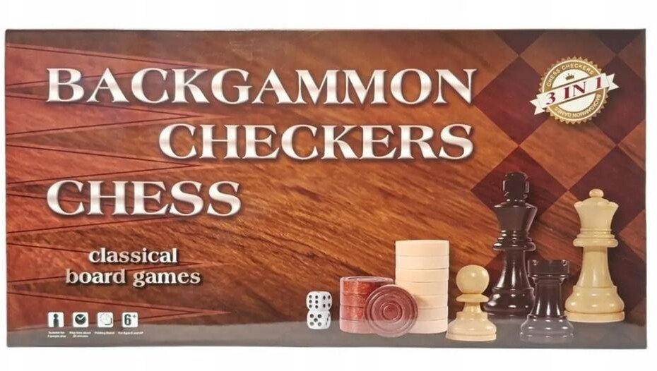 Swede Zestaw gier 3w1 szachy, warcaby, backgammon EDUKAMP 5902496214082