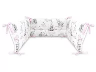 Ochraniacze do łóżeczka - Ochraniacz do łóżeczka 210 cm SŁONIE NA TĘCZY RÓŻ - miniaturka - grafika 1