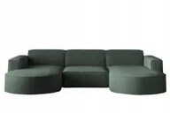 Narożniki - Sofa w kształcie U Modena narożnik tkanina Poso ciemnozielony - miniaturka - grafika 1