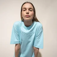 Koszulki sportowe damskie - Damski t-shirt oversize z bawełny organicznej 4F X AL 4FSS22TTSHF140 - miniaturka - grafika 1