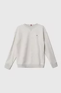 Bluzy dla dziewczynek - Tommy Hilfiger bluza dziecięca kolor szary gładka - miniaturka - grafika 1