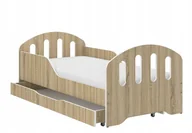 Łóżka dla dzieci i młodzieży - ﻿Łóżeczko SMILE dziecięce 160x80 +materac + szuflada ! Białe - miniaturka - grafika 1