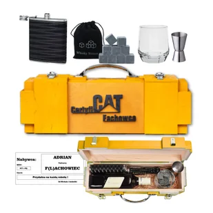 PREZENT dla kolegi koparkowego na 18-99 urodziny Skrzynka na alkohol + akcesoria - Zestawy upominkowe - miniaturka - grafika 1