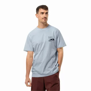 Koszulki męskie - Męski t-shirt Jack Wolfskin DISCOVER T M soft blue - XXL - grafika 1