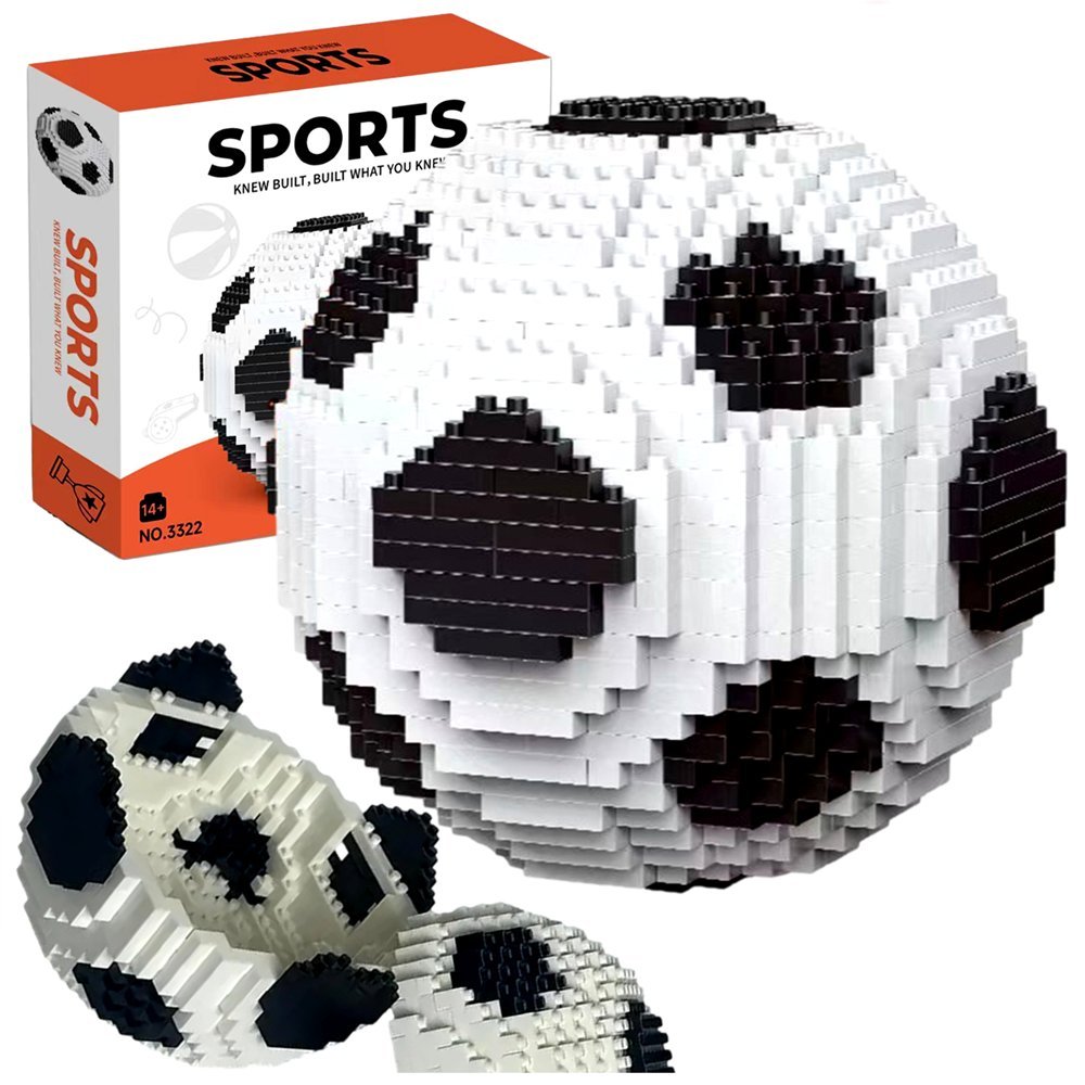 Klocki konstrukcyjne mini budowlane cegiełki DIY model FIGURKA PIŁKA NOŻNA 864 el 3D
