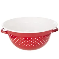 Miski i półmiski - Retro Orion Miska emaliowana CZERWONA W GROCHY 34 cm 124787 - miniaturka - grafika 1
