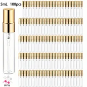 Pozostałe akcesoria kosmetyczne - TEMU Zestaw 100 Sztuk Elektroplatynowanych Butelkowych Flakonów Perfum z Aluminiową Nakrętką, Szklane, 5ml/10ml - Przenośne Fiołki Zapachowe - miniaturka - grafika 1