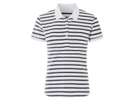 Koszulki i topy damskie - esmara® T-shirt polo damski z bawełną (W paski/ biały, M(40/42)) - miniaturka - grafika 1