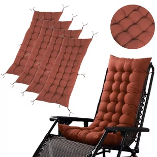 Poduszka Ogrodowa Na Krzesło Fotel Pikowana  4 Sztuki 110X60 Brązowa - Poduszki ogrodowe - miniaturka - grafika 1