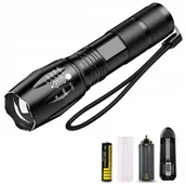 Latarki - Latarka ręczna wojskowa taktyczna b63 led xml zoom - miniaturka - grafika 1