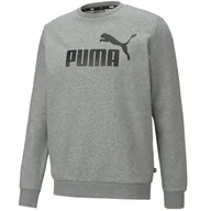 Bluzy męskie - Bluza Męska Puma Ess Big Logo Crew Fl Szara 586678 03-M - miniaturka - grafika 1