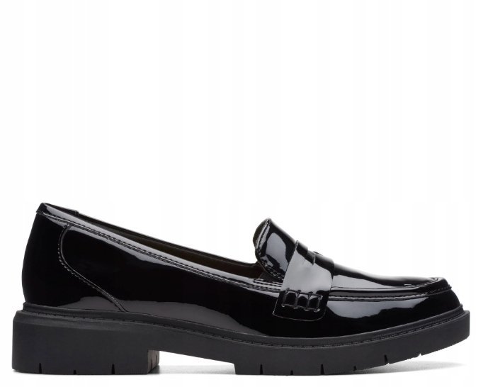 Clarks Damskie Półbuty Czarne Wsuwane Lakierowane 39 Ż_E