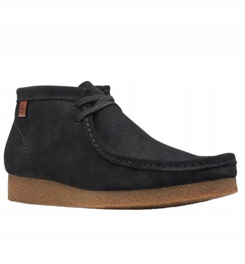 CLARKS TRZEWIKI CZARNE SKÓRZANE SZNUROWANE ZA KOSTKĘ 39,5 1J0A