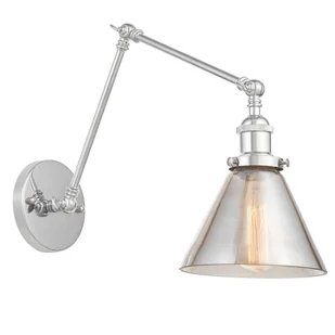 NUBI W2 kinkiet loftowy chromowany z kloszem chromowanym na łamanym ramieniu E27 (1) - Lampy ścienne - miniaturka - grafika 1