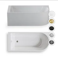 Wanny - Wanna wolnostojąca przyścienna NAROŻNA PULA LEWA RÓŻNE KOLORY 160 x 75 cm biała system przelewowy CORCIANO - miniaturka - grafika 1