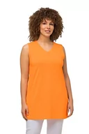 Koszulki i topy damskie - Ulla Popken Women's Basic Top, dekolt w serek, luźny t-shirt, Cantaloupe Orange, 66-68 - miniaturka - grafika 1