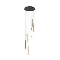 Lampy sufitowe - Eliot lampa wisząca 6xLED/25W czarna/jasne drewno MD4768-6-3BMT - miniaturka - grafika 1