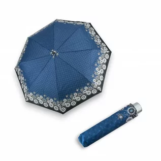 Parasole - Mini Light Classic w niebieskie kwiaty - składany parasol damski - grafika 1