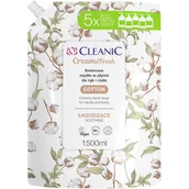 Mydła - Cleanic Cream & Fresh Cotton, łagodzące kremowe mydło w płynie do rąk i ciała, 1500 ml - miniaturka - grafika 1
